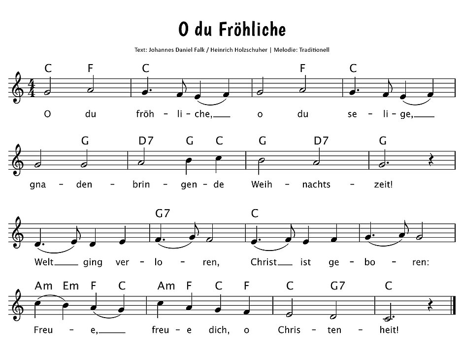 O du Fröhliche Noten