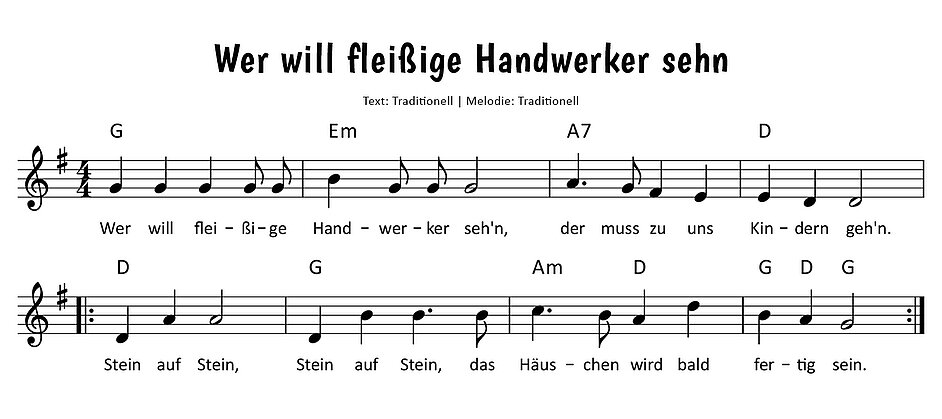 Wer will fleißige Handwerker sehn Noten
