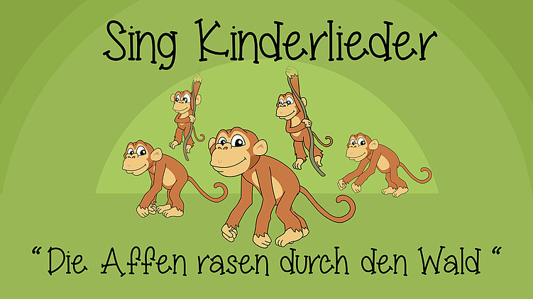 Die Affen rasen durch den Wald
