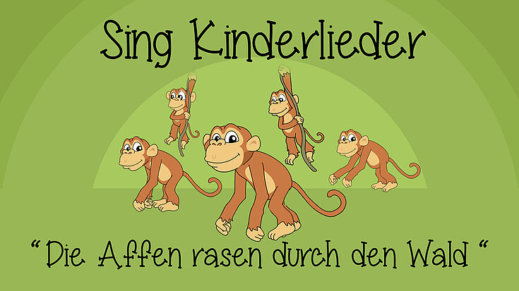 Die Affen rasen durch den Wald