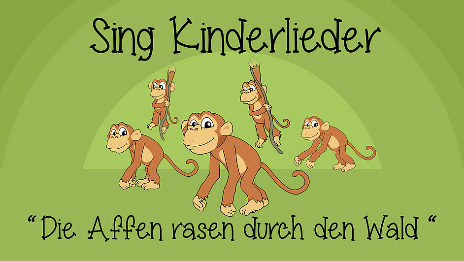 Die Affen rasen durch den Wald