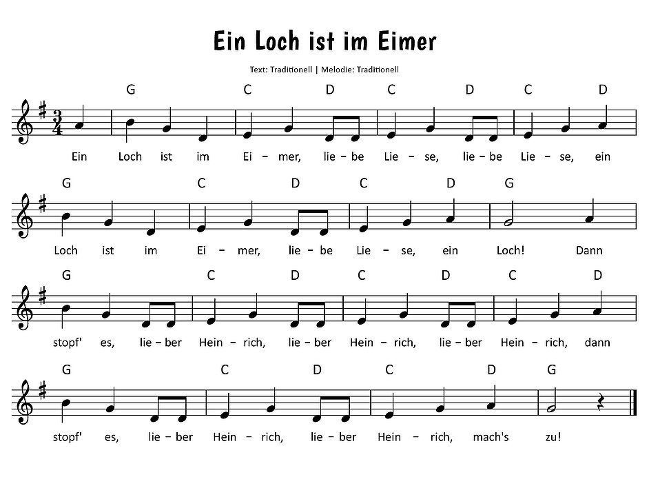 Ein Loch ist im Eimer Noten