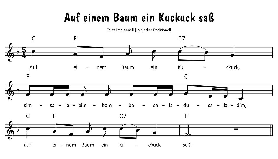 Auf einem Baum ein Kuckuck saß Noten