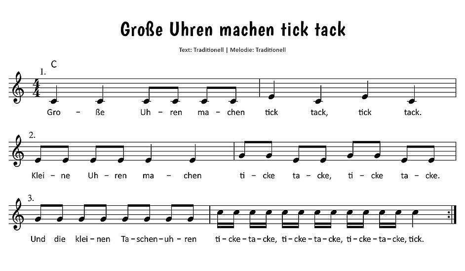 Große Uhren machen tick tack Noten