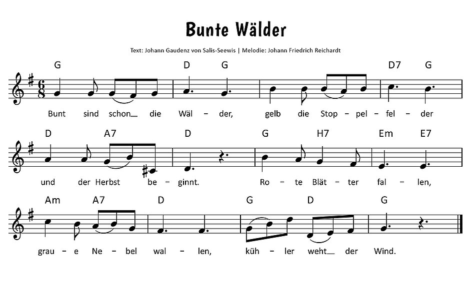 Bunt sind schon die Wälder Noten