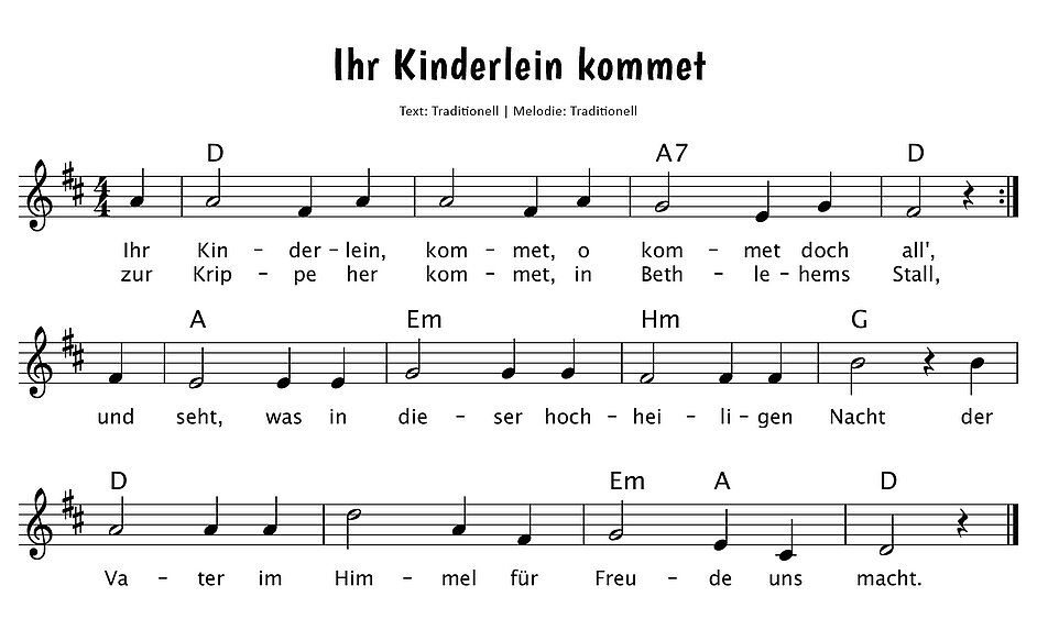 Ihr Kinderlein, kommet Noten