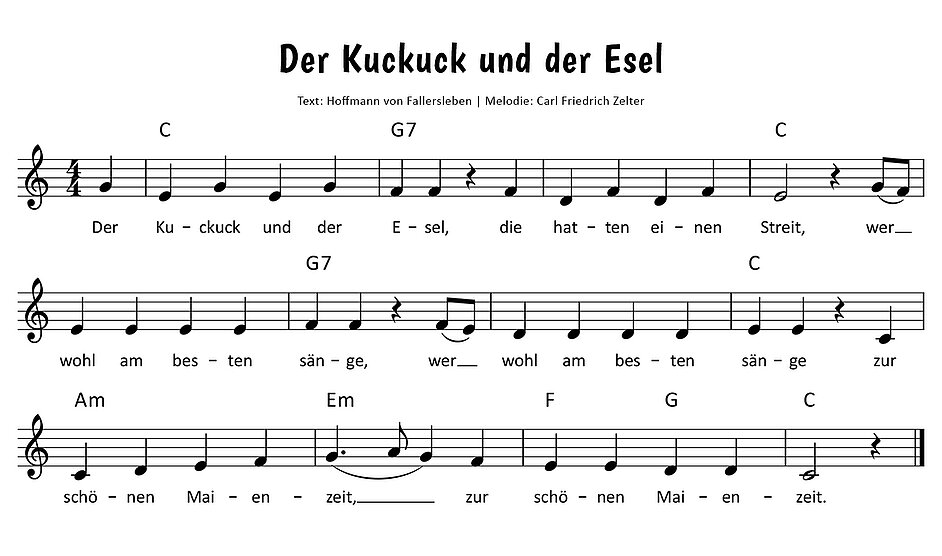 Der Kuckuck und der Esel Noten