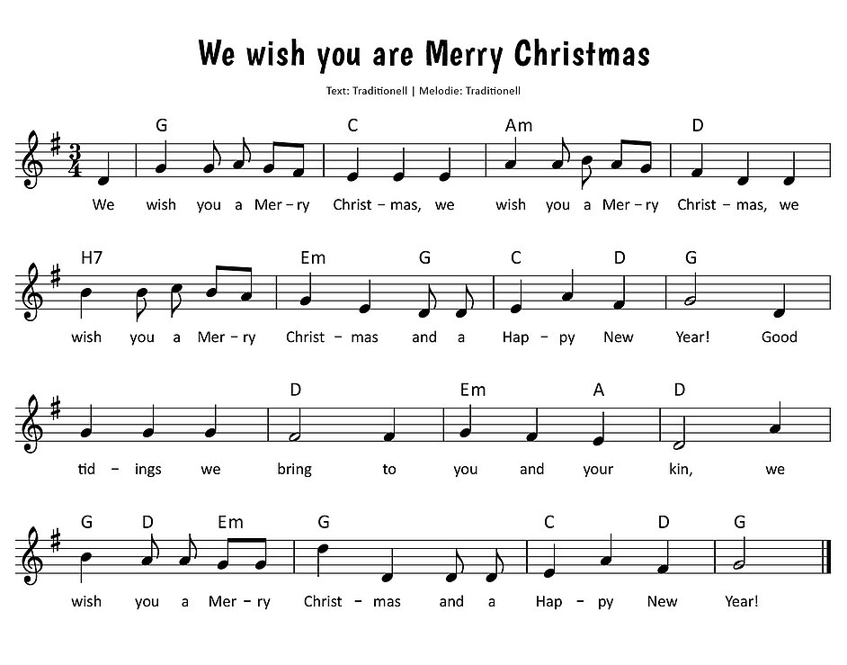 We wish you a Merry Christmas Noten