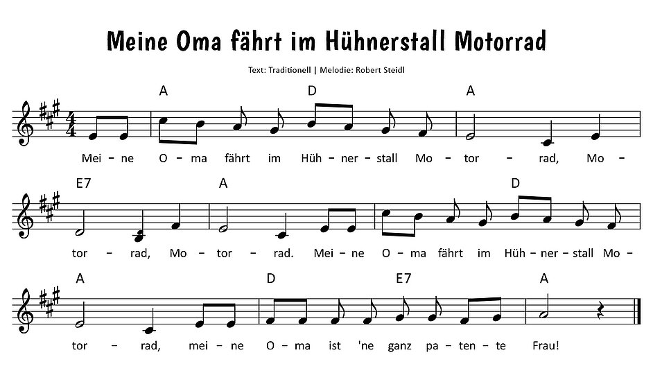 Meine Oma fährt im Hühnerstall Motorrad Noten