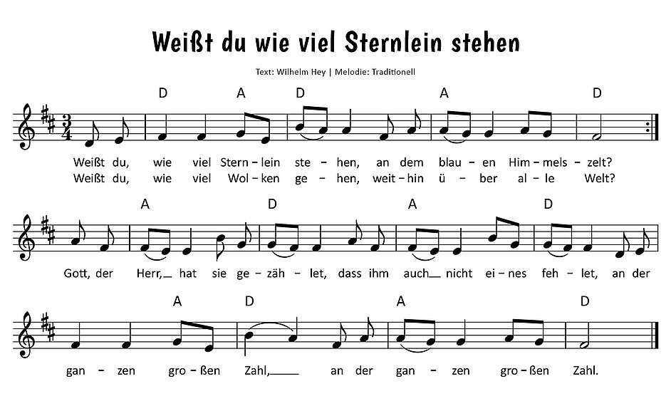 Weißt du, wieviel Sternlein stehen Noten