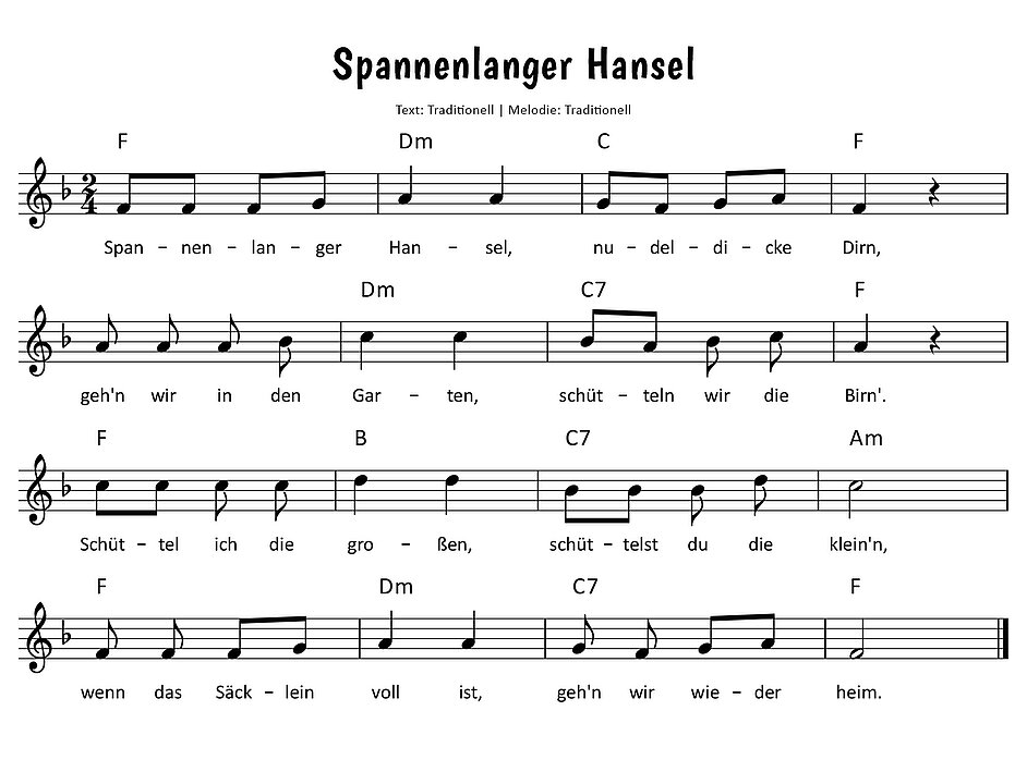 Spannenlanger Hansel Noten