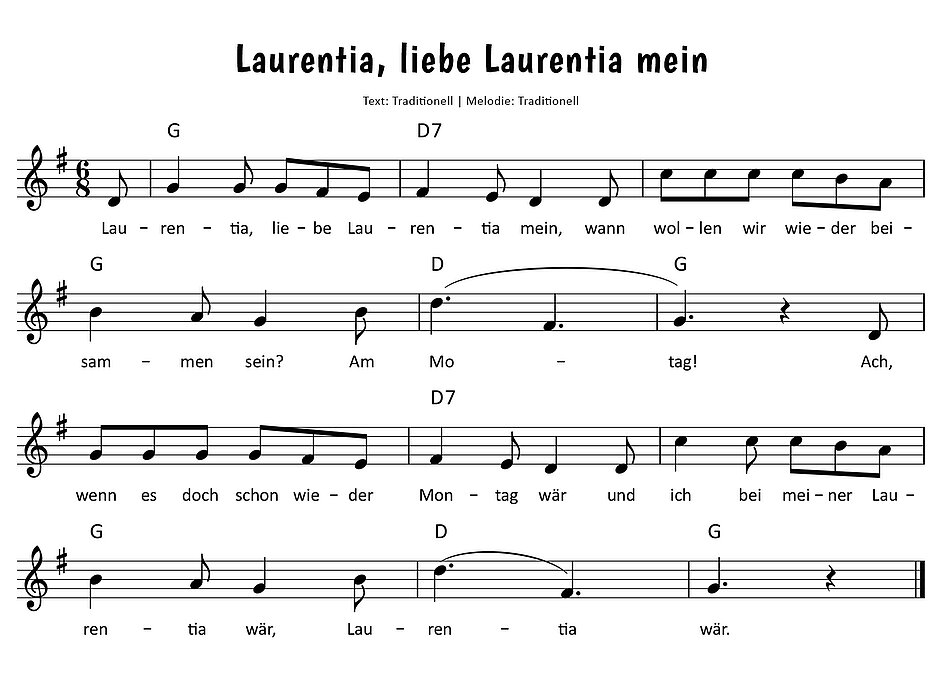 Laurentia, liebe Laurentia mein Noten