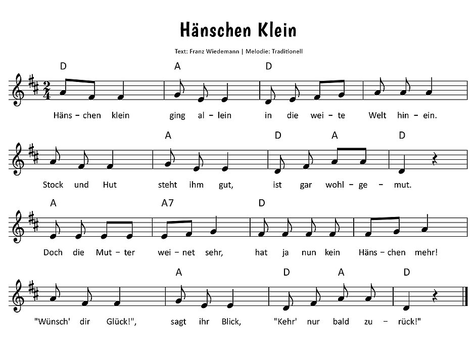 Hänschen klein Noten