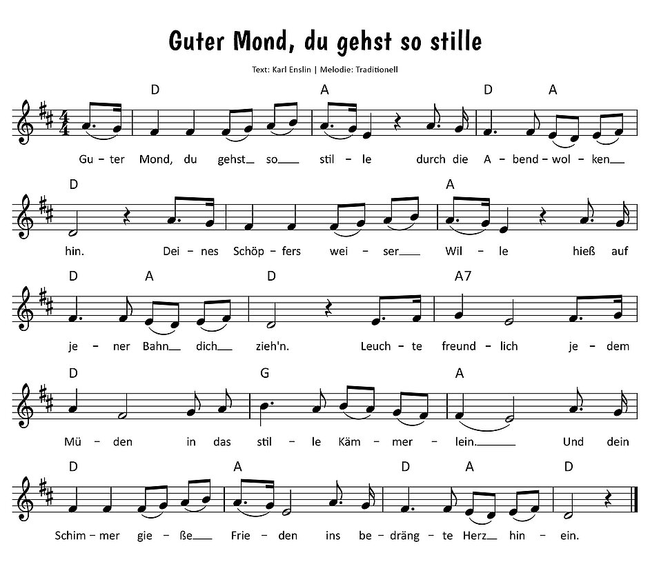 Guter Mond, du gehst so stille Noten
