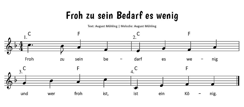 Froh zu sein bedarf es wenig Noten