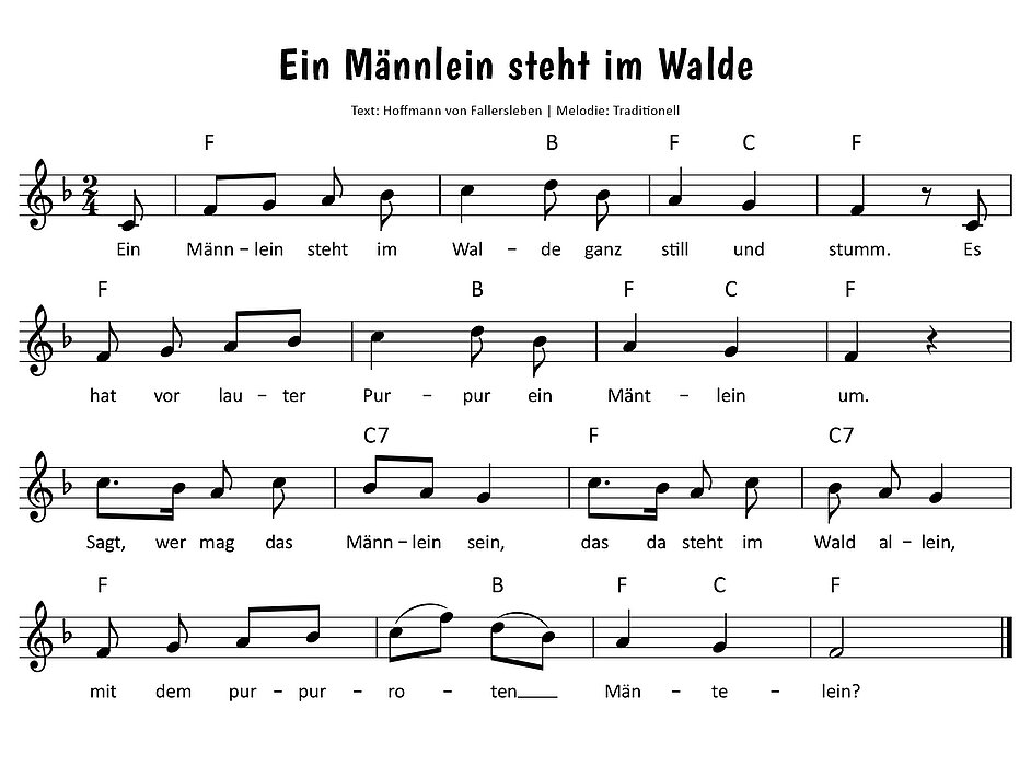 Ein Männlein steht im Walde Noten