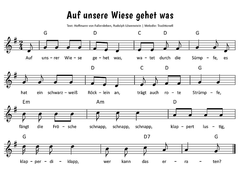 Auf unsrer Wiese gehet was Noten
