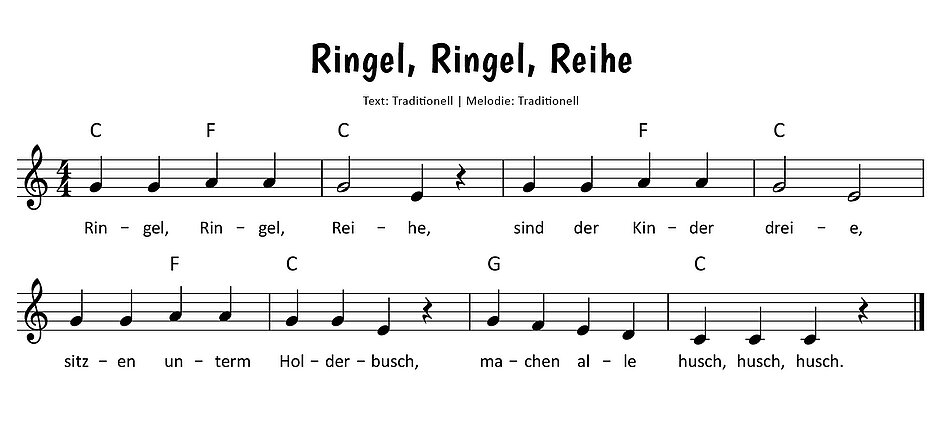 Ringel, Ringel, Reihe Noten