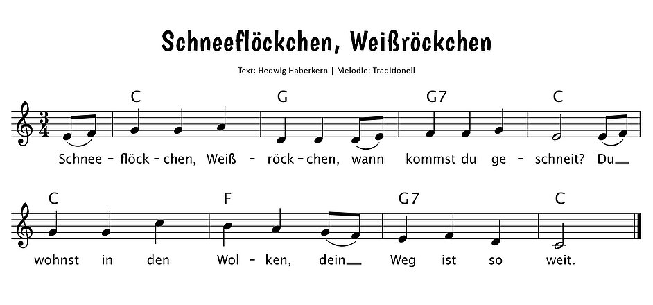 Schneeflöckchen, Weißröckchen Noten