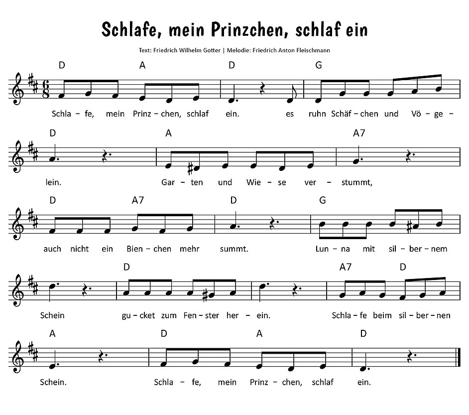 Schlafe, mein Prinzchen, schlaf ein Noten
