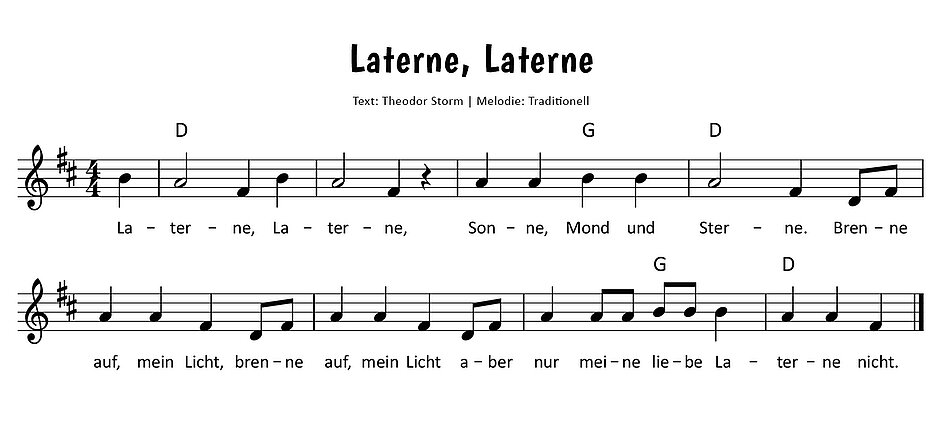 Laterne, Laterne Noten