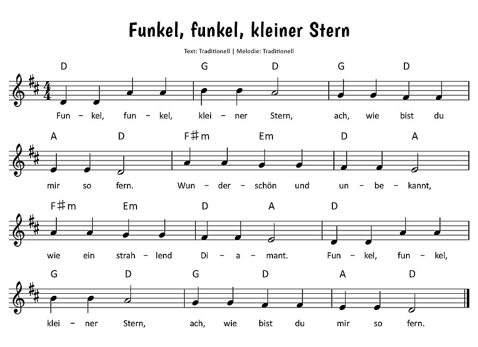 Funkel, funkel, kleiner Stern Noten