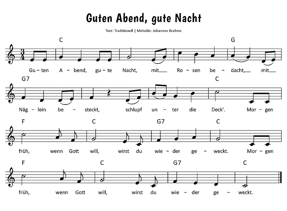 Guten Abend, gute Nacht Noten